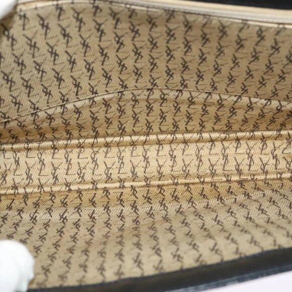 SAINT LAURENT Clutch Bag Leather Black Auth - Picture 10 of 15